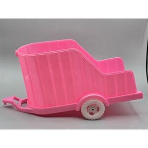 Vintage Pink Horse Trailer Processed Plastic Co Barbie Horse 10.5" Wide USA 8540